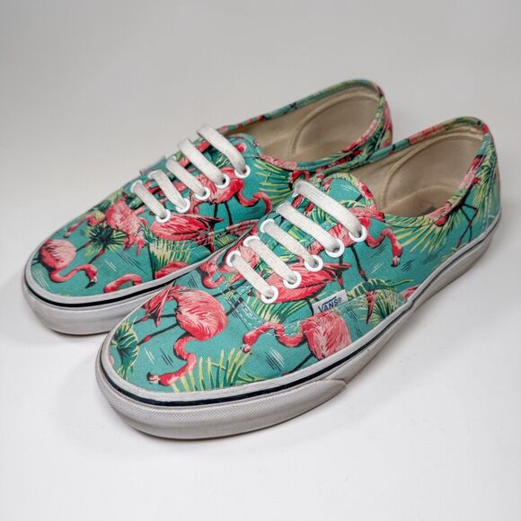 Vans Authentic Low Top Sneakers - Flamingo Tropical Print Canvas - Men’s 9.5 - Picture 2 of 16